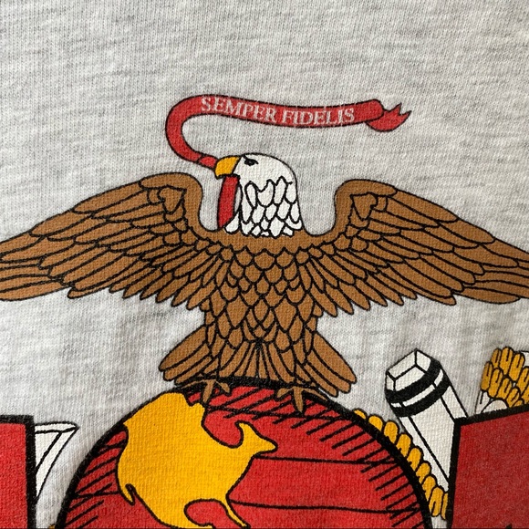 🍄 3/$30 MOM Mother Of A Marine Vintage Tee - Picture 3 of 9